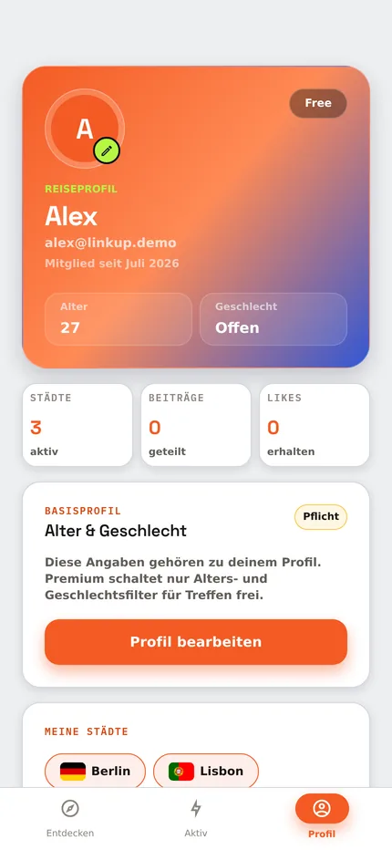 Demo profile with Premium features
